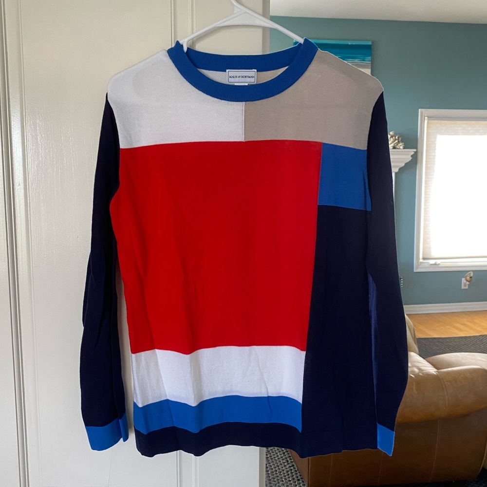Maus & Hoffman New Colorblock Crew Neck Sweater 100% Pima Cotton